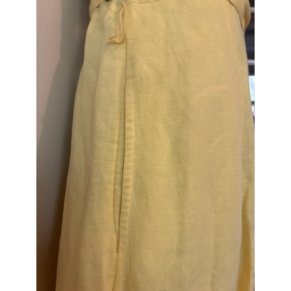 Boston Proper Sleeveless Linen Maxi Shirt Dress Medium Butter Yellow New W/O Tag - Picture 4 of 10